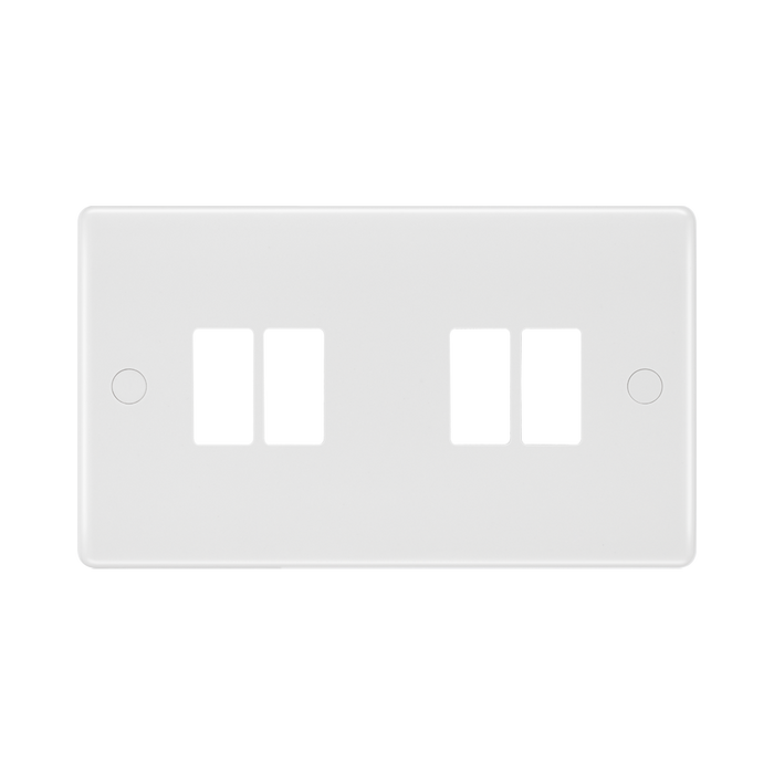 BG GridLite White Moulded White 4G Grid Plate M84 – front view