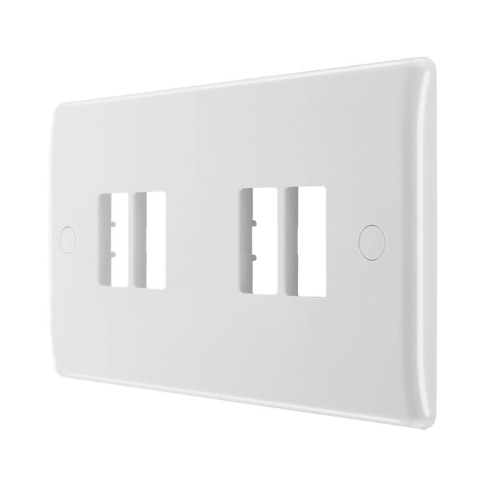 BG GridLite White Moulded White 4G Grid Plate M84 – angled view