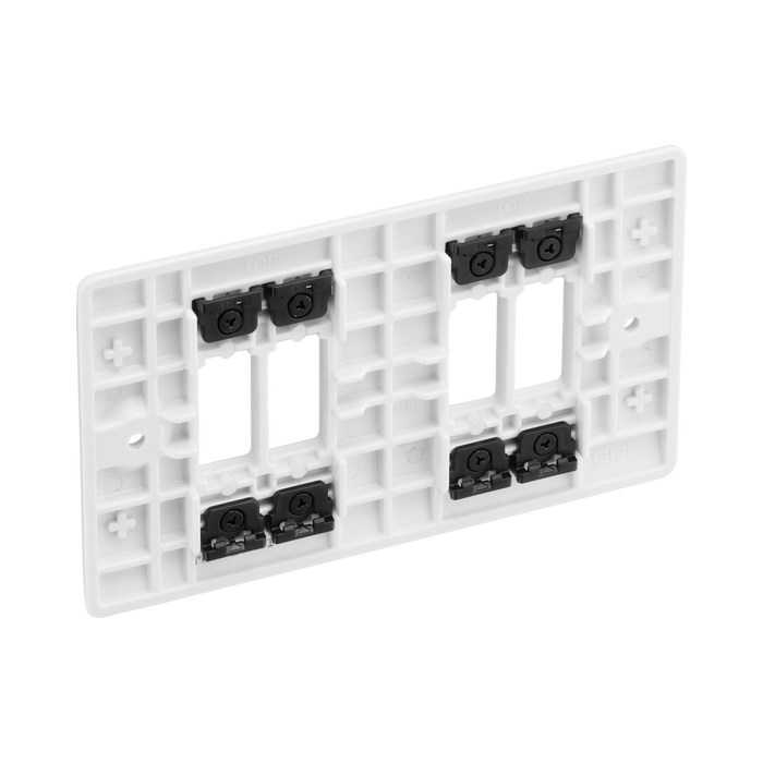 BG GridLite White Moulded White 4G Grid Plate M84 – side view