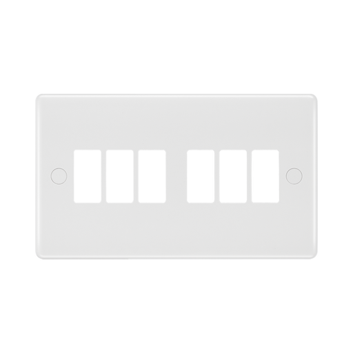 BG GridLite White Moulded White 6G Grid Plate M86 – front view