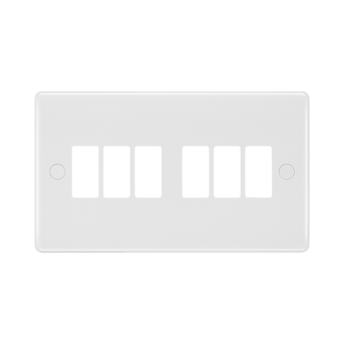 BG GridLite White Moulded White 6G Grid Plate M86 – front view