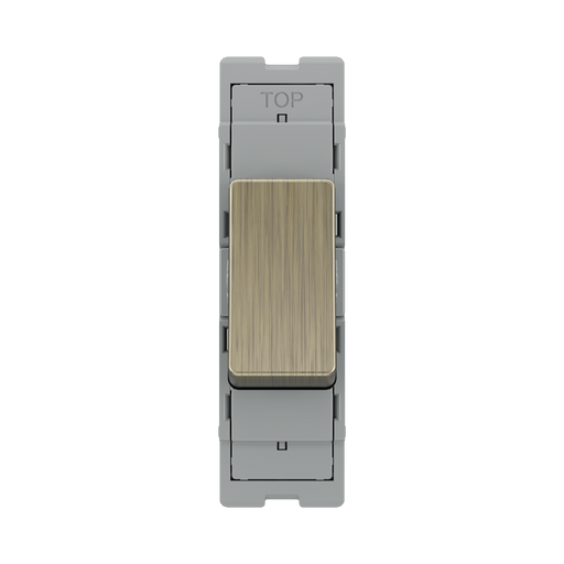 BG GridLite Antique Brass 20A 16AX 2 Way Single Pole Switch Module MAB12 – front view