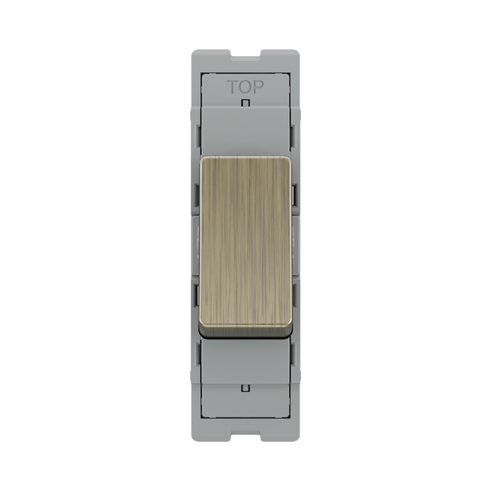 BG GridLite Antique Brass 20A 16AX 2 Way Single Pole Switch Module MAB12 – front view
