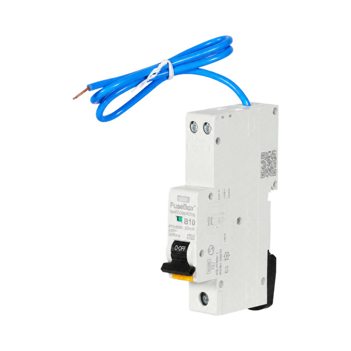 FuseBox Mini AFDD RCBO 10A 30mA Type A B Curve 6kA MAFDD061030B