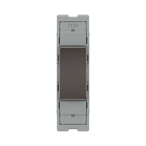 BG GridLite Black Nickel 20A 2 Way Single Pole Centre-Off Switch Module MBN12C – front view