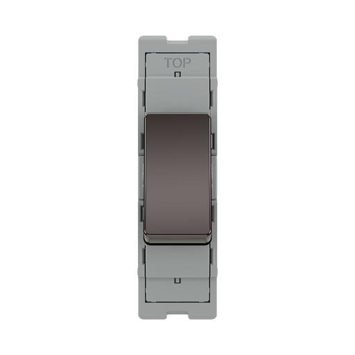BG GridLite Black Nickel 20A 16AX 2 Way Single Pole Switch Module MBN12 – front view