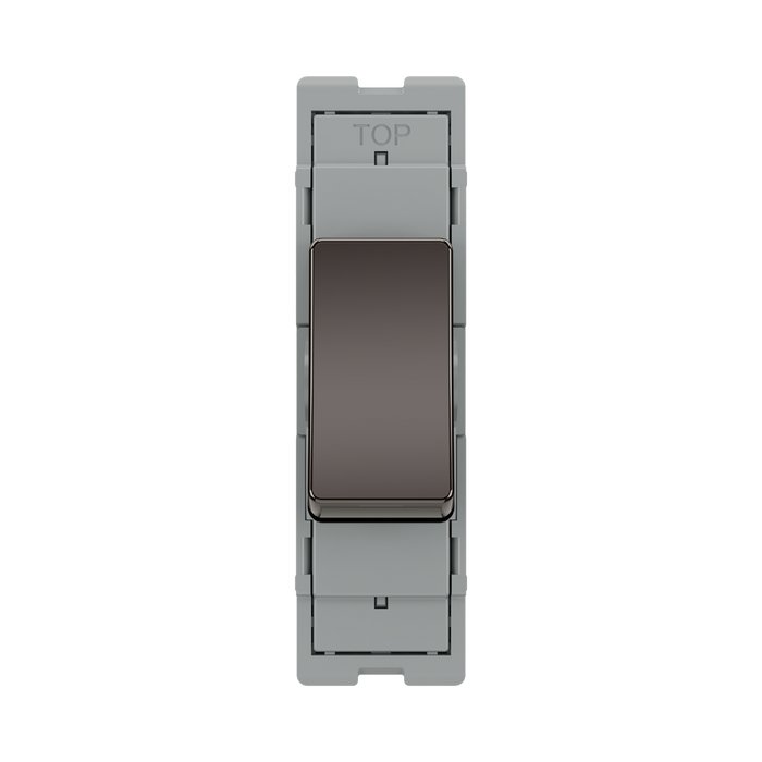BG GridLite Black Nickel 20A 16AX Intermediate Switch Module MBN13 – front view