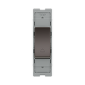 BG GridLite Black Nickel 20A 2 Way Retractive Bell Symbol Switch Module MBN142BELL – front view