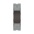BG GridLite Black Nickel 20A 2 Way Single Pole Retractive Centre-Off Switch Module MBN142C – front view