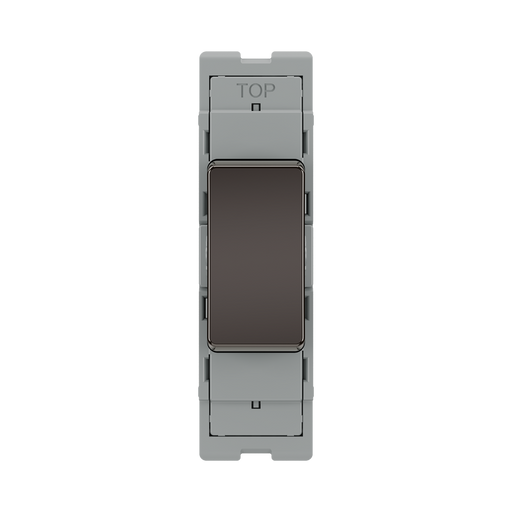 BG GridLite Black Nickel 20A 2 Way Single Pole Retractive Centre-Off Switch Module MBN142C – front view
