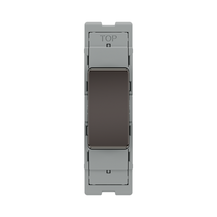 BG GridLite Black Nickel 20A 2 Way Single Pole Retractive Centre-Off Switch Module MBN142C – front view