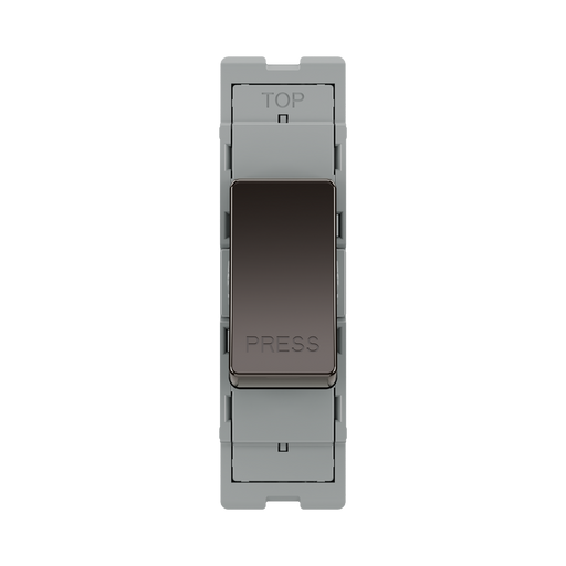 BG GridLite Black Nickel 20A 2 Way Retractive PRESS Switch Module MBN142PR – front view