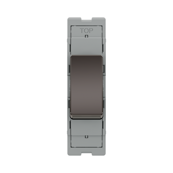 BG GridLite Black Nickel 20A 2 Way Retractive Switch Module MBN142 – front view