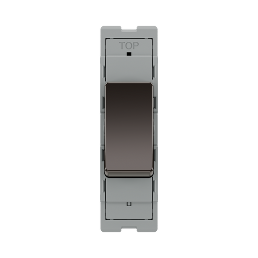 BG GridLite Black Nickel 20A 1 Way Retractive Switch Module MBN14 – front view