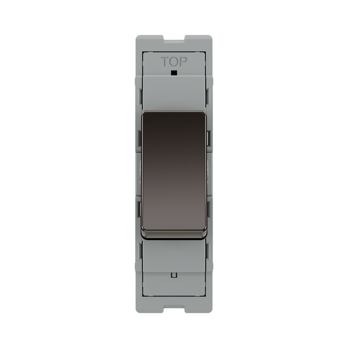 BG GridLite Black Nickel 20A 1 Way Retractive Switch Module MBN14 – front view