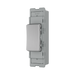 BG GridLite Brushed Steel 20A 2 Way Single Pole Centre-Off Switch Module MBS12C – angled view