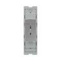 BG GridLite Brushed Steel 20A 16AX 2 Way Single Pole Emergency Lighting Test Key Switch Module MBS12EL – front view