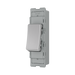 BG GridLite Brushed Steel 20A 16AX 2 Way Single Pole Switch Module MBS12 – angled view