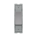 BG GridLite Brushed Steel 20A 16AX Intermediate Switch Module MBS13 – front view