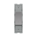 BG GridLite Brushed Steel 20A 2 Way Retractive Bell Symbol Switch Module MBS142BELL – front view