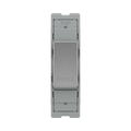 BG GridLite Brushed Steel 20A 2 Way Retractive PRESS Switch Module MBS142PR – front view