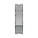 BG GridLite Brushed Steel 20A 1 Way Retractive Bell Symbol Switch Module MBS14BELL – front view