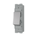 BG GridLite Brushed Steel 20A 1 Way Retractive PRESS Switch Module MBS14PR – angled view