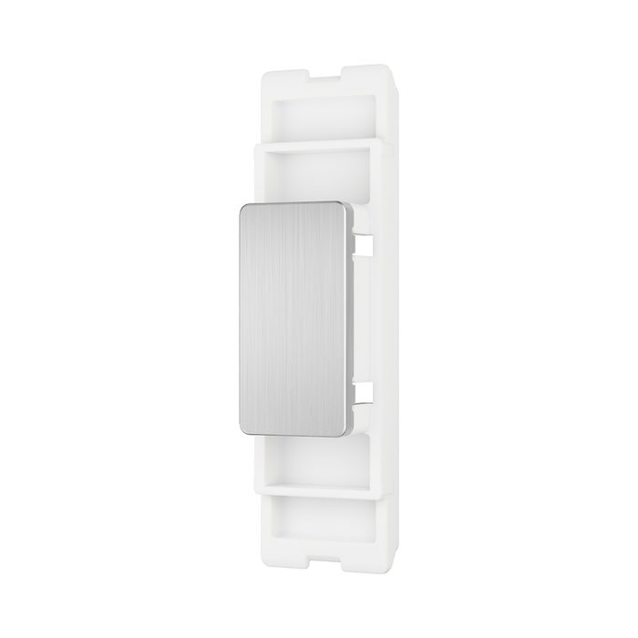 BG GridLite Brushed Steel Blank Module MBSBLNK – angled view