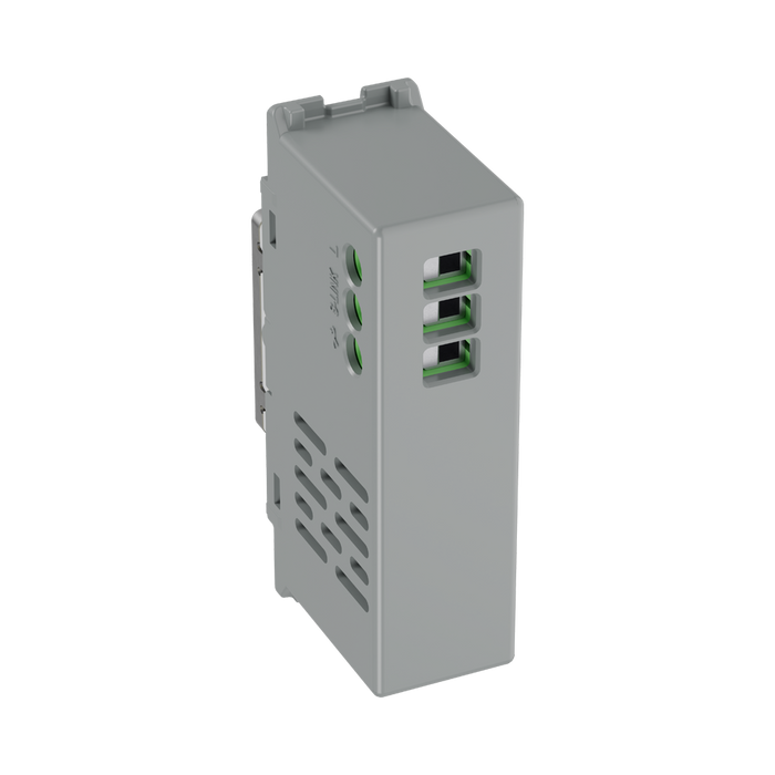 BG GridLite Brushed Steel Touch LED Dimmer Master Module MBSTDM – side view
