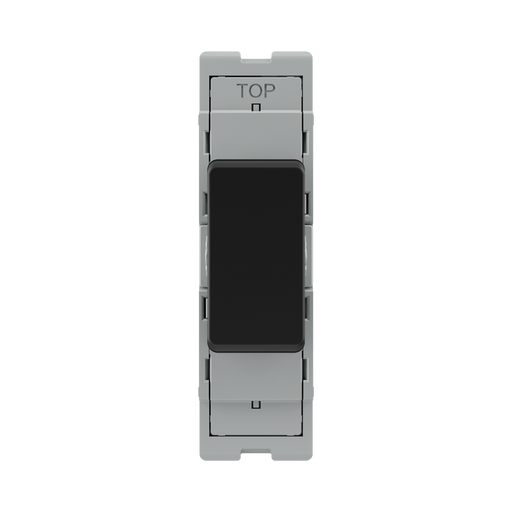 BG GridLite Matt Black 20A 2 Way Single Pole Centre-Off Switch Module MFB12C – front view
