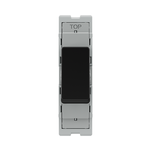 BG GridLite Matt Black 20A 16AX 2 Way Single Pole Switch Module MFB12 – front view