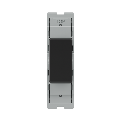 BG GridLite Matt Black 20A 2 Way Single Pole Retractive Centre-Off Switch Module MFB142C – front view
