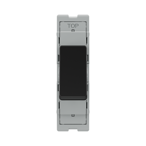 BG GridLite Matt Black 20A 2 Way Retractive Switch Module MFB142 – front view