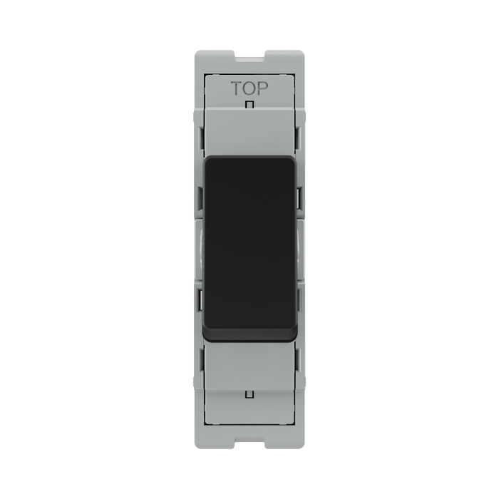 BG GridLite Matt Black 20A 2 Way Retractive Switch Module MFB142 – front view