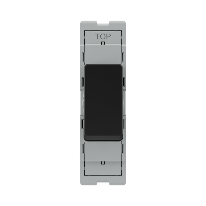 BG GridLite Matt Black 20A 1 Way Retractive Switch Module MFB14 – front view