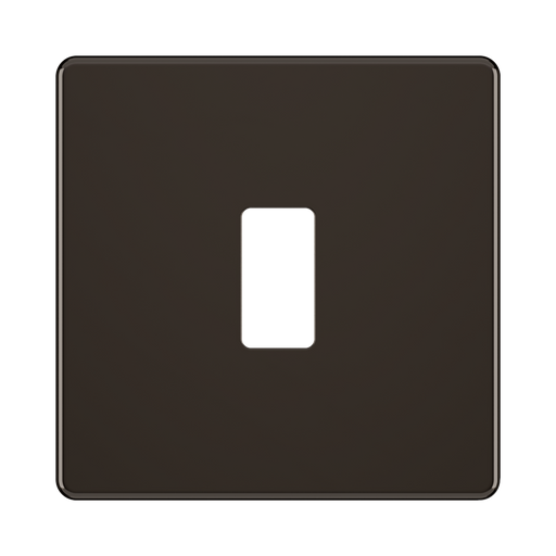 BG GridLite Flatplate Screwless Black Nickel 1G Grid Plate MFBN1 – front view
