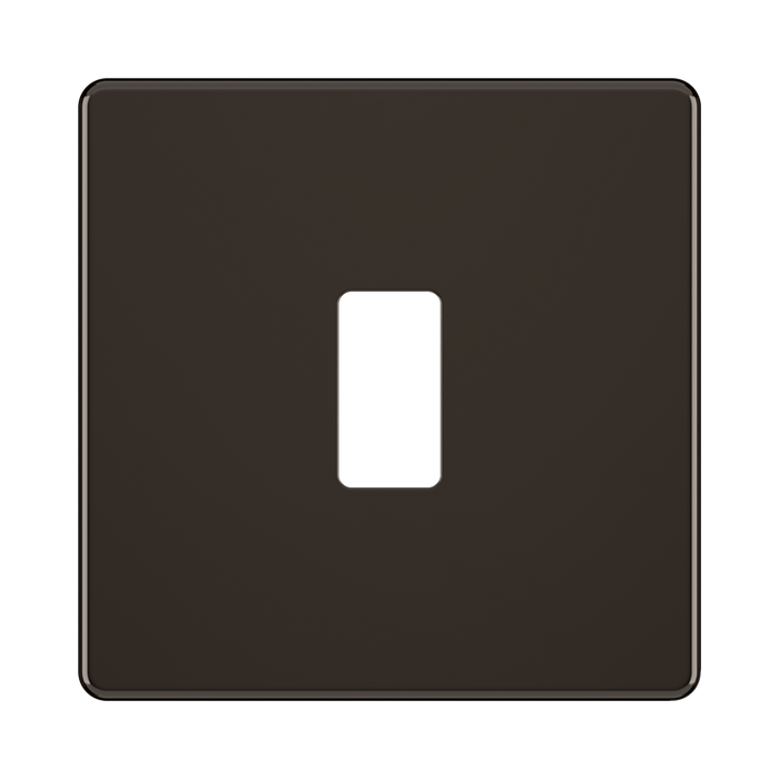 BG GridLite Flatplate Screwless Black Nickel 1G Grid Plate MFBN1 – front view