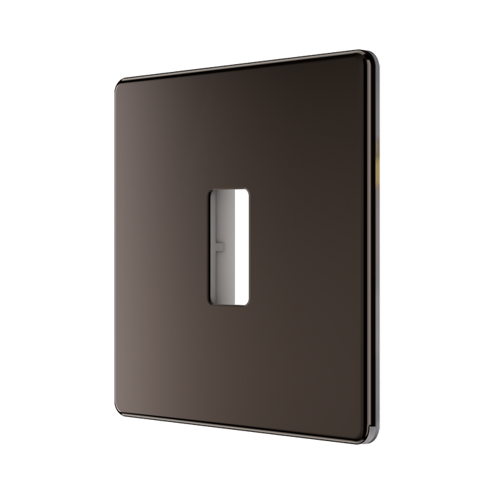 BG GridLite Flatplate Screwless Black Nickel 1G Grid Plate MFBN1 – angled view