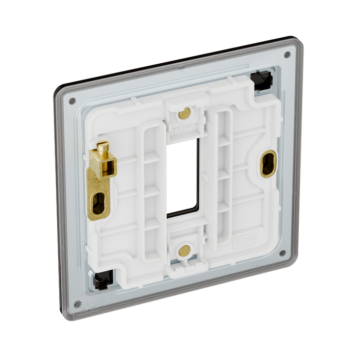 BG GridLite Flatplate Screwless Black Nickel 1G Grid Plate MFBN1 – side view