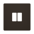 BG GridLite Flatplate Screwless Black Nickel 2G Grid Plate MFBN2 – front view