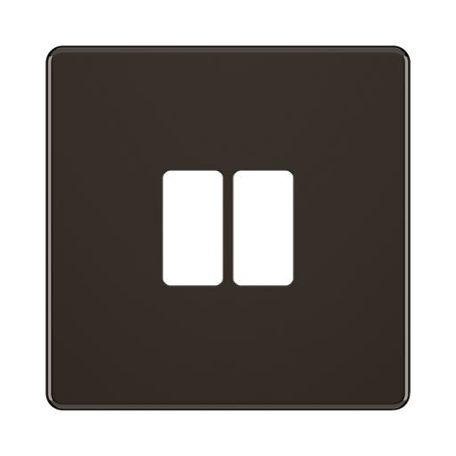 BG GridLite Flatplate Screwless Black Nickel 2G Grid Plate MFBN2 – front view