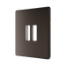 BG GridLite Flatplate Screwless Black Nickel 2G Grid Plate MFBN2 – angled view