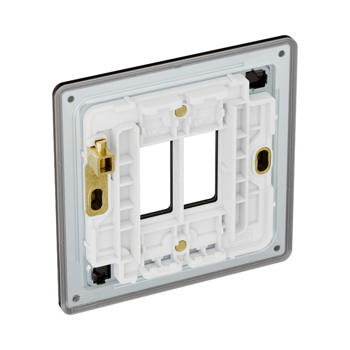 BG GridLite Flatplate Screwless Black Nickel 2G Grid Plate MFBN2 – side view
