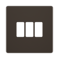 BG GridLite Flatplate Screwless Black Nickel 3G Grid Plate MFBN3 – front view