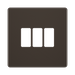 BG GridLite Flatplate Screwless Black Nickel 3G Grid Plate MFBN3 – front view