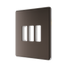 BG GridLite Flatplate Screwless Black Nickel 3G Grid Plate MFBN3 – angled view