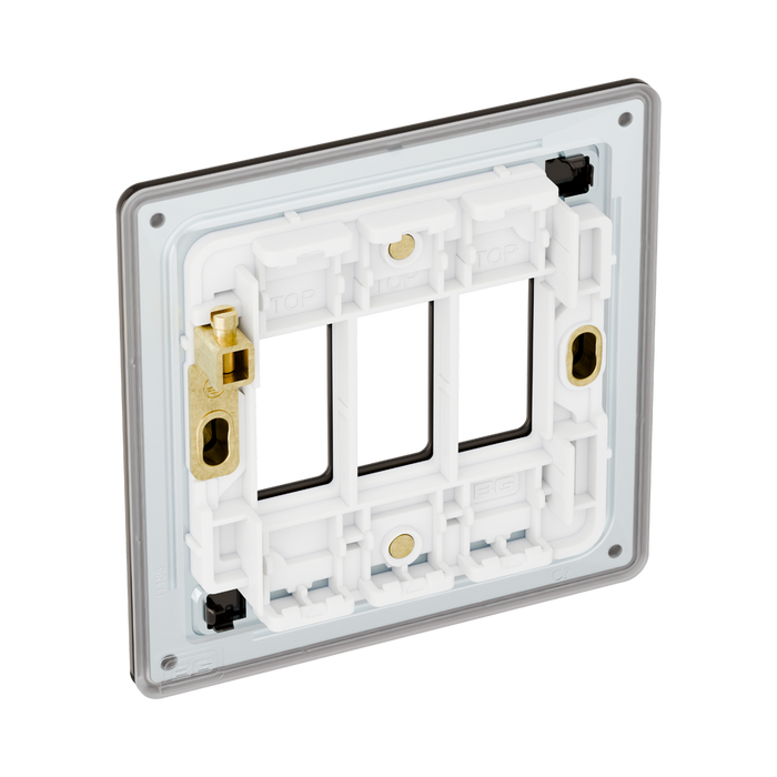 BG GridLite Flatplate Screwless Black Nickel 3G Grid Plate MFBN3 – side view
