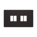 BG GridLite Flatplate Screwless Black Nickel 4G Grid Plate MFBN4 – front view