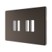 BG GridLite Flatplate Screwless Black Nickel 4G Grid Plate MFBN4 – angled view