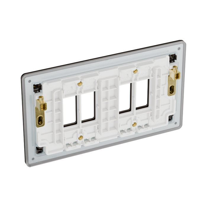 BG GridLite Flatplate Screwless Black Nickel 4G Grid Plate MFBN4 – side view